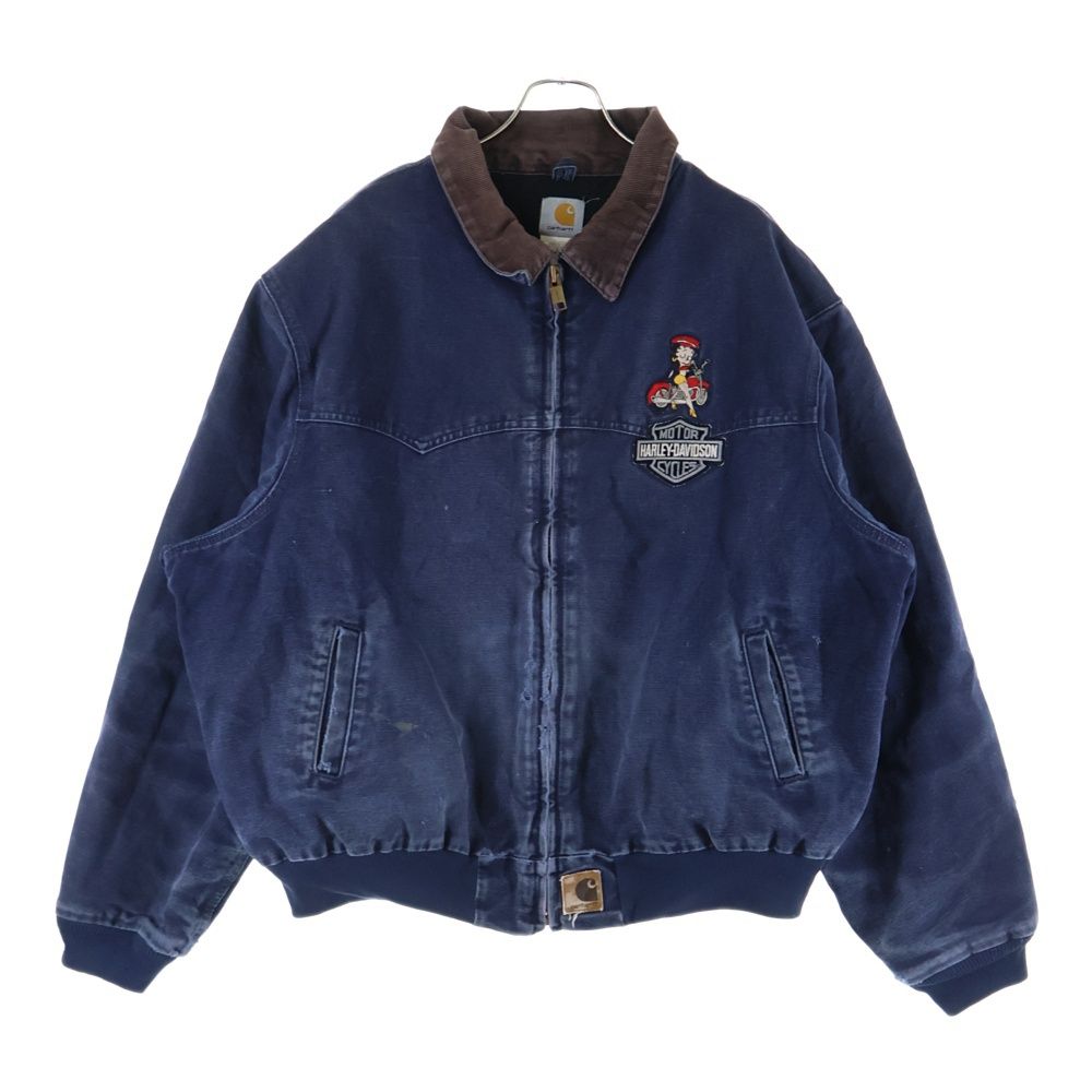 CARHARTT カーハート SANTA FE JACKET HARLEY DAVIDSON BETTY ハーレー ベティ 刺繍 サンタフェジャケット ネイビー J14 MDT