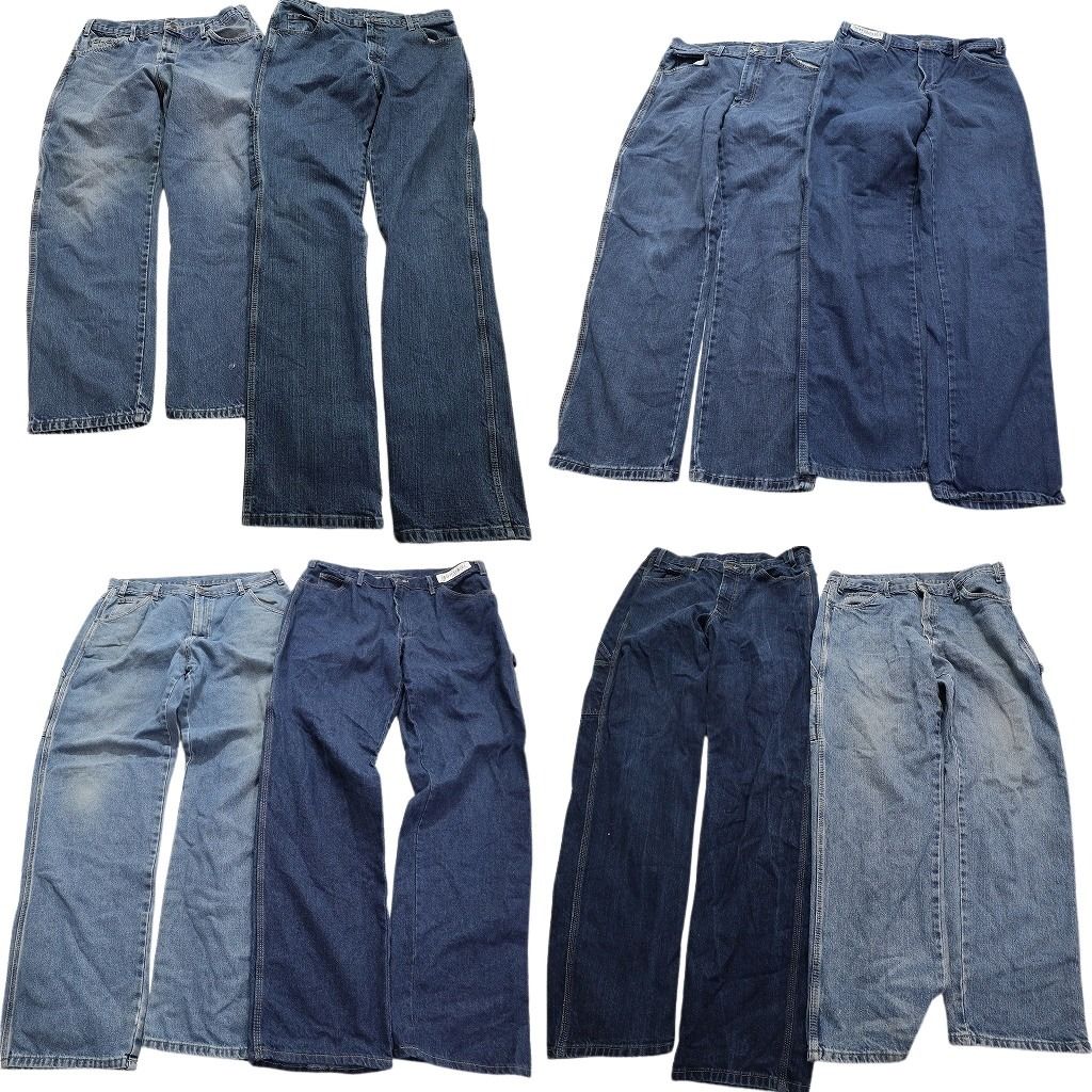 古着卸 ディッキーズ Dickies ペインターデニム パンツ 8枚セット メンズ 32 |34 |36 アメカジ フェード 古着 NA3501