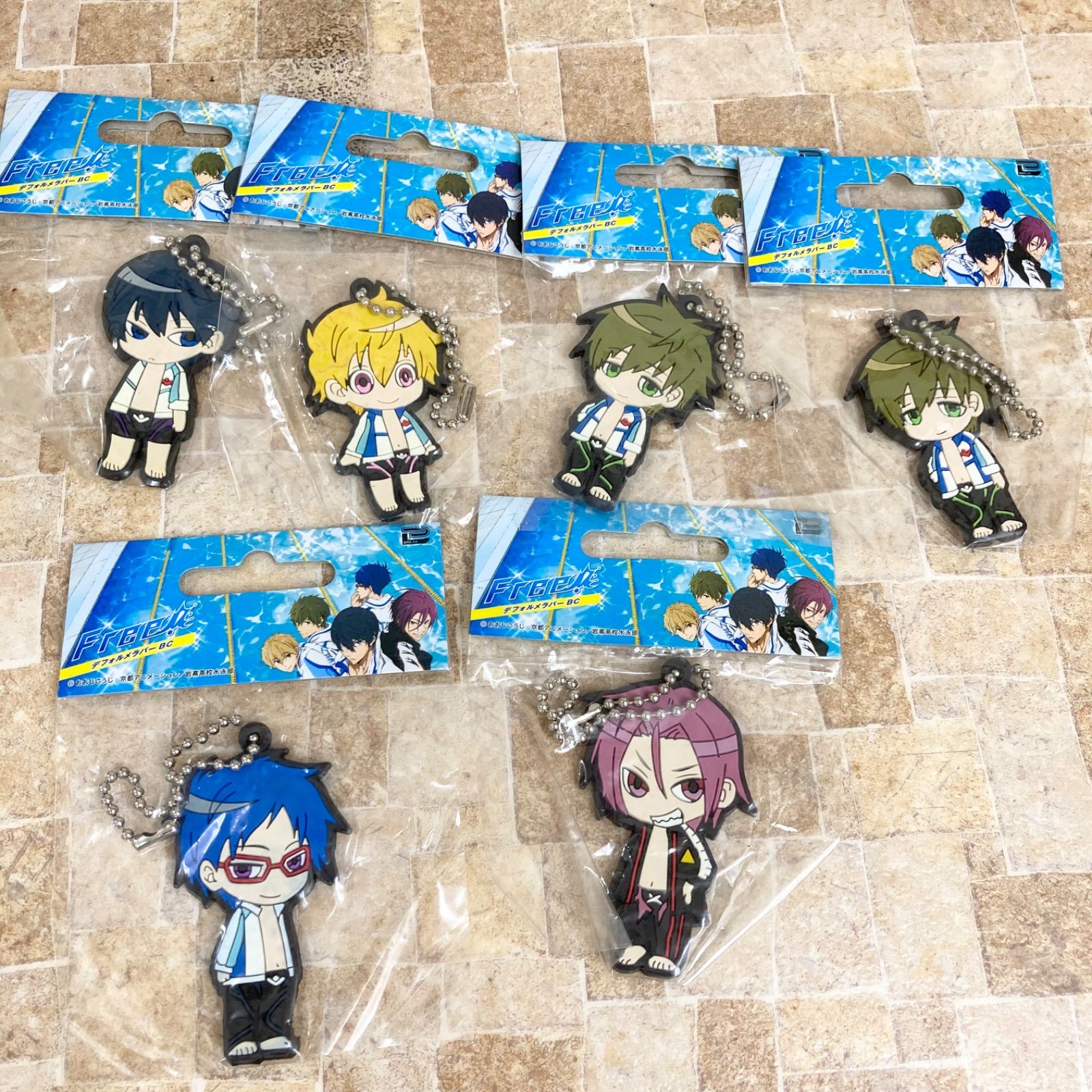 コンプ】Free! デフォルメラバーBC キーホルダー 七瀬遙 橘真琴 松岡凛