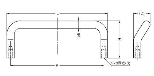 数量 H-75-C-86 H-75-C型 丸棒取手 ステンレス鋼製
