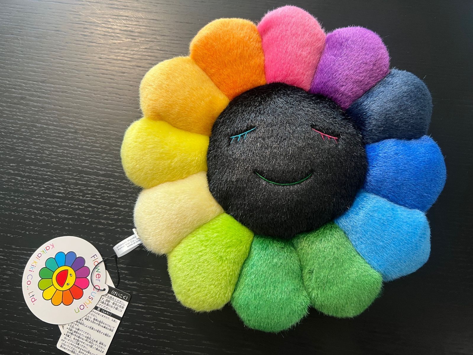 村上隆 フラワークッション 正規品 30cm kaikaikiki お花 黒