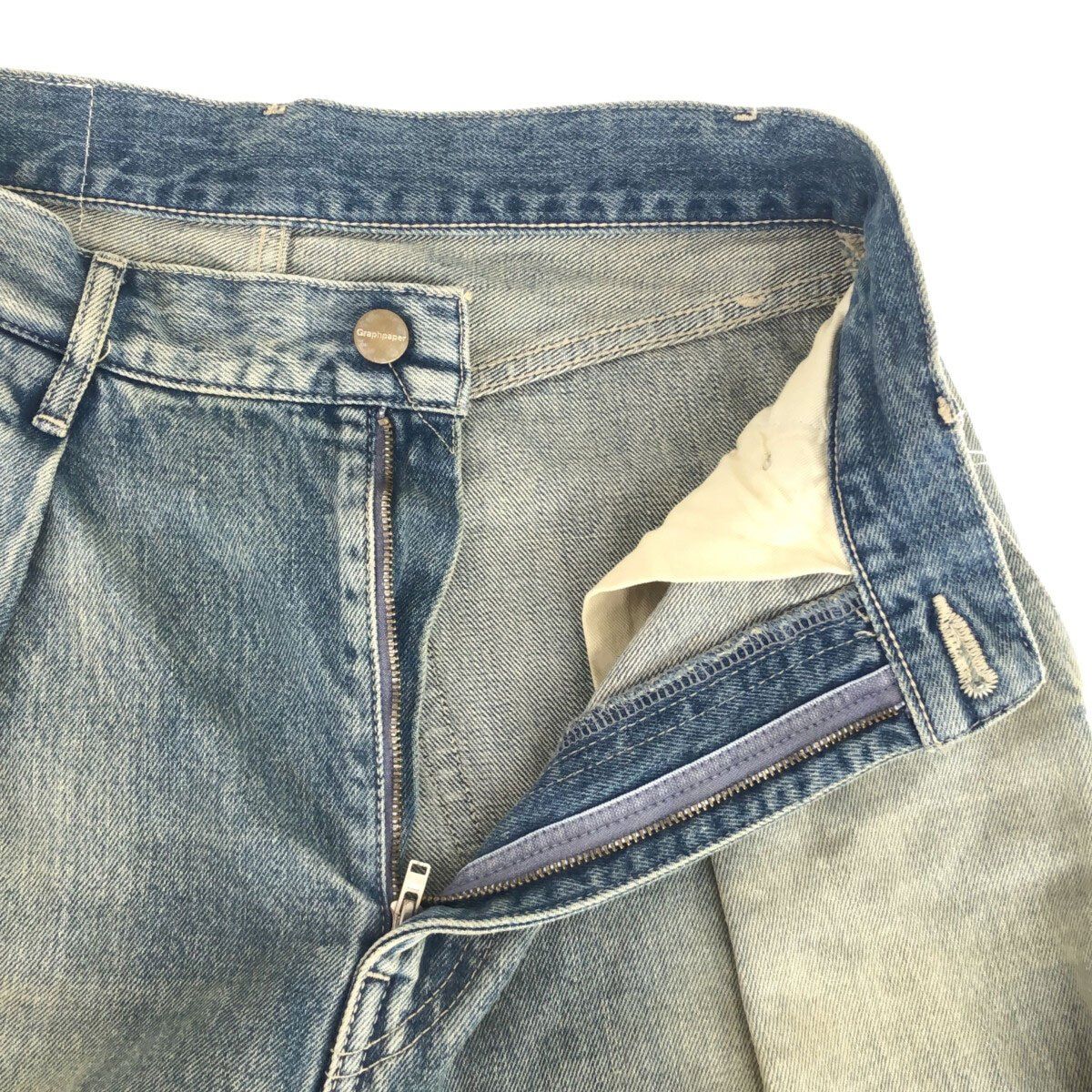 Graphpaper グラフペーパー 23SS Selvage Denim Two Tuck Wide Pants 