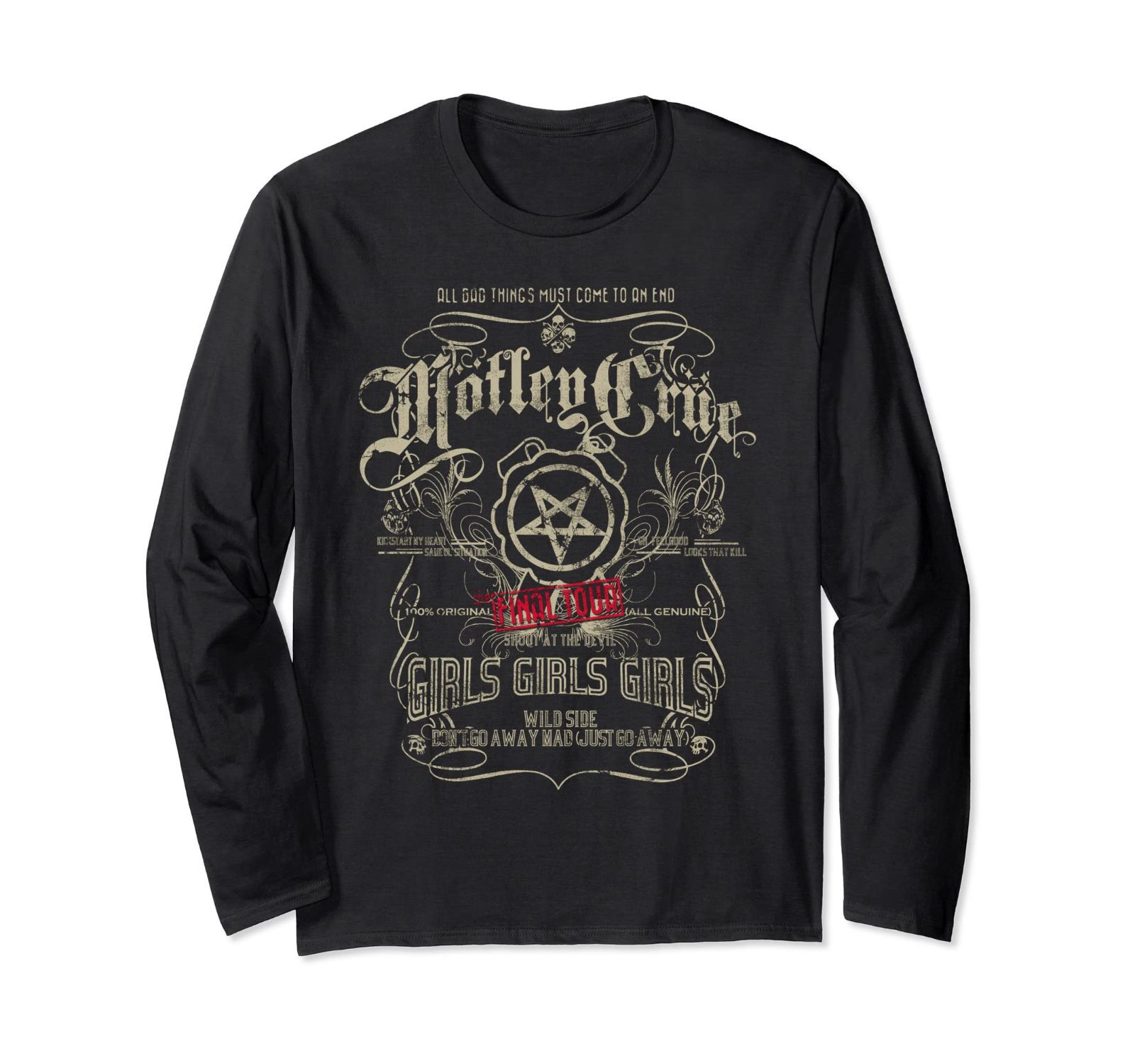Motley Crue ? It's Over Vintage 長袖Tシャツ