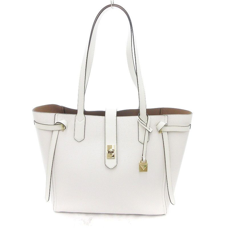 マイケルコース MICHAEL KORS トートバッグ レザー チャーム 白