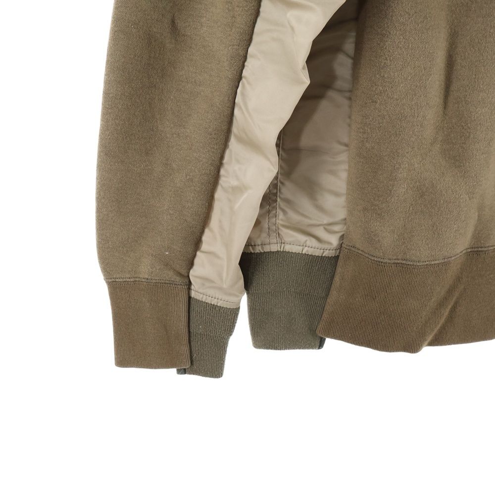 Sacai サカイ 24 SS Sweat Nylon Twill Pullover ナイロン 切替 スウェット トレーナー ブラウン SCM-058
