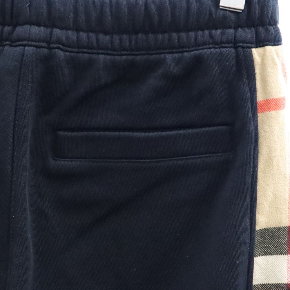 BURBERRY LONDON バーバリーロンドン チェックパネル コットン ジョギング スウェットパンツ ブラック 8059066 BURBERRY LONDON (バーバリーロンドン) チェックパネル コットン
