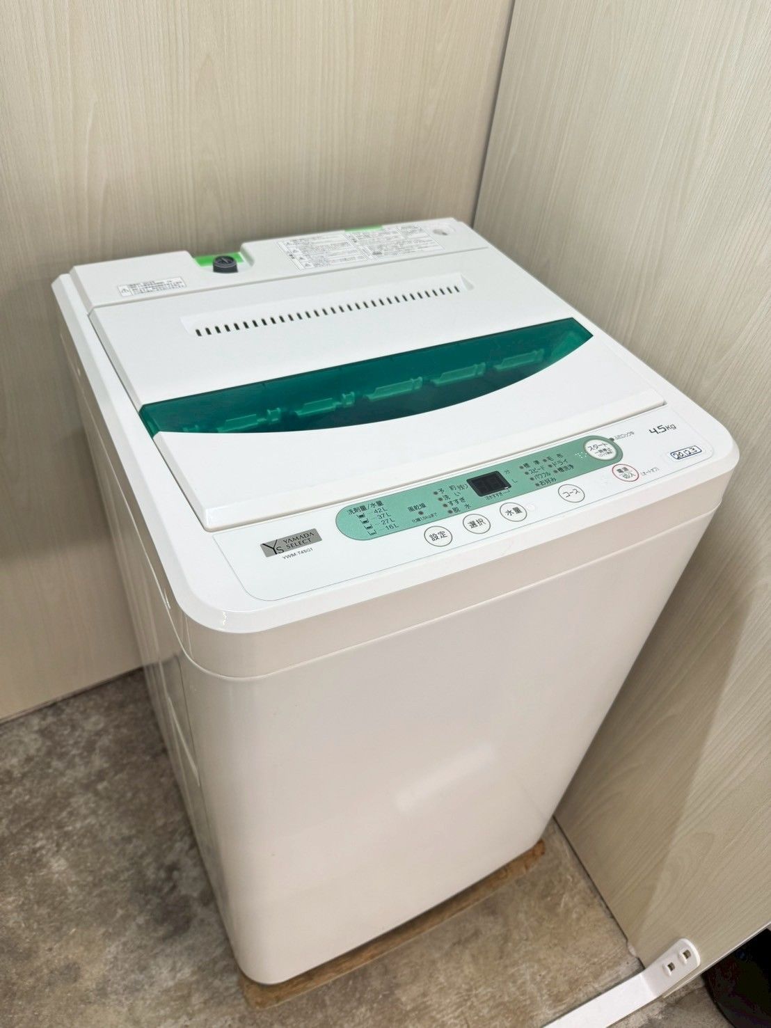 大阪送料無料☆3か月保障付き☆洗濯機☆ヤマダ☆4.5kg☆2019年☆YWM 