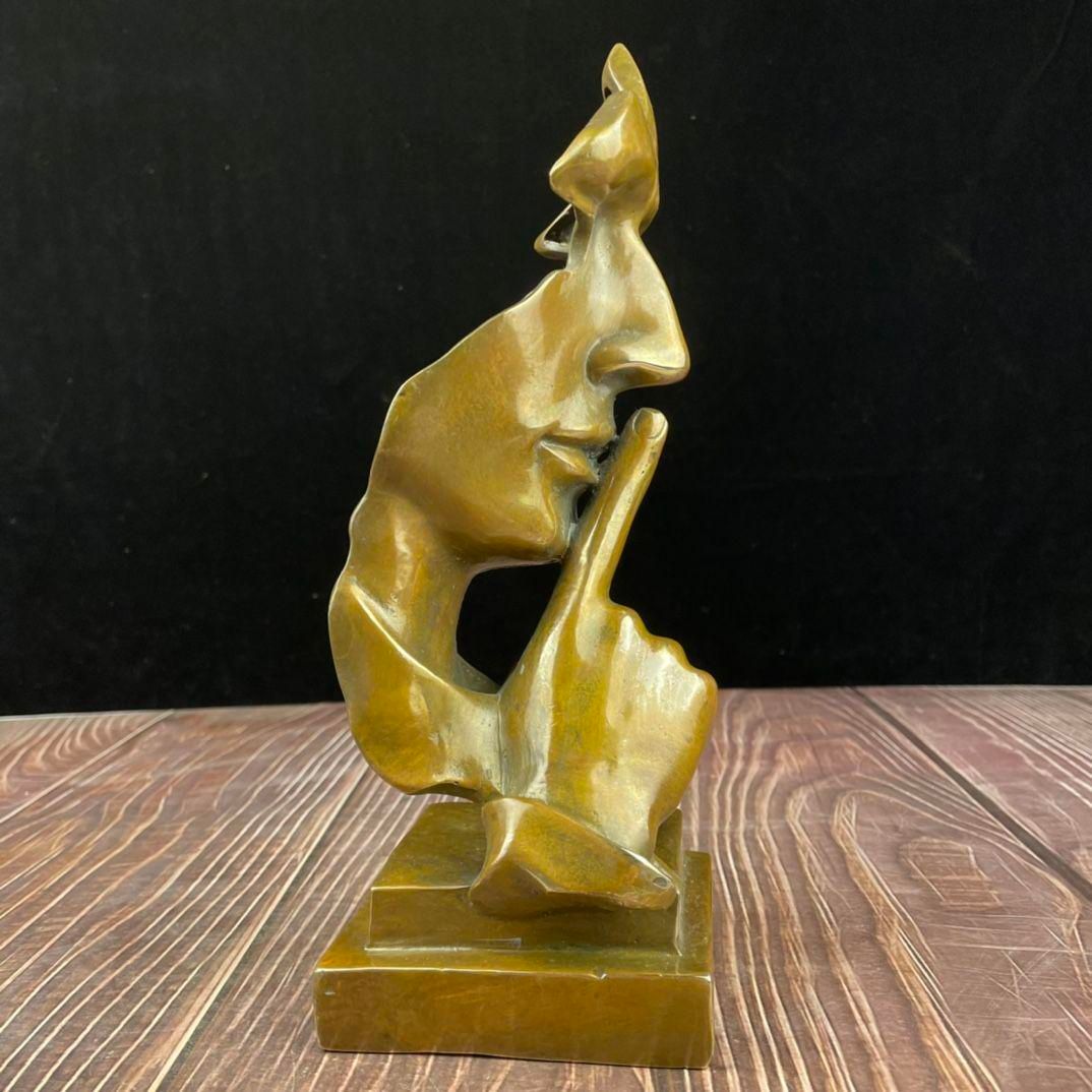 銅製 沈黙は金の置物  抽象的    装飾品   工芸品 美術品 銅製 沈黙は金の置物 抽象的 装飾品 工芸品 美術品 美術品・