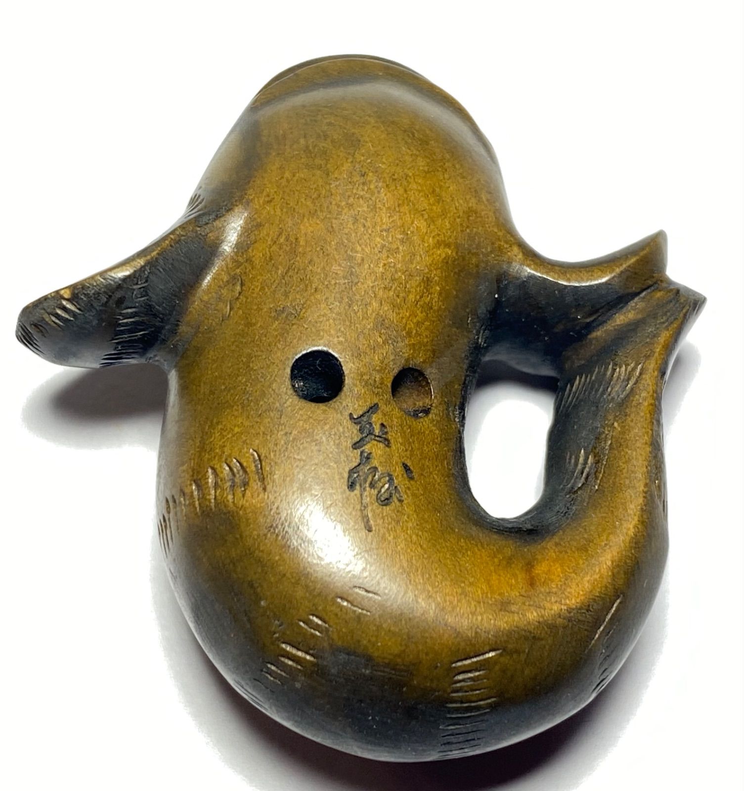 柘植根付 置物 魚 黄楊繊細彫刻 木製。 - メルカリ