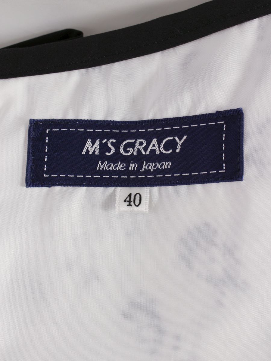 エムズグレイシー ワンピース　40 紺　白 M'S GRACY 「M'S GRACY」 シャツワンピース 40 ホワイト