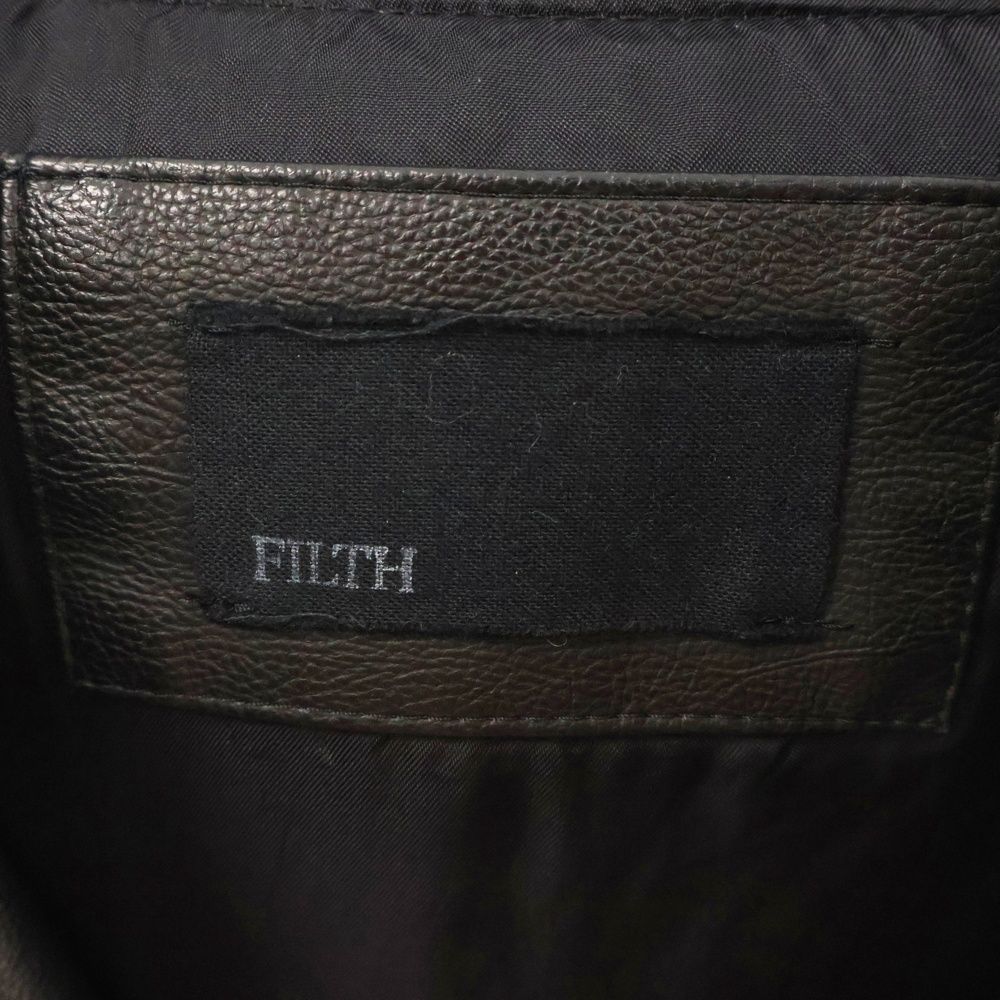 FILTH (フィルス) HOODED LEATHER BOMBER JACKET FL-FW24-BL01-BLK