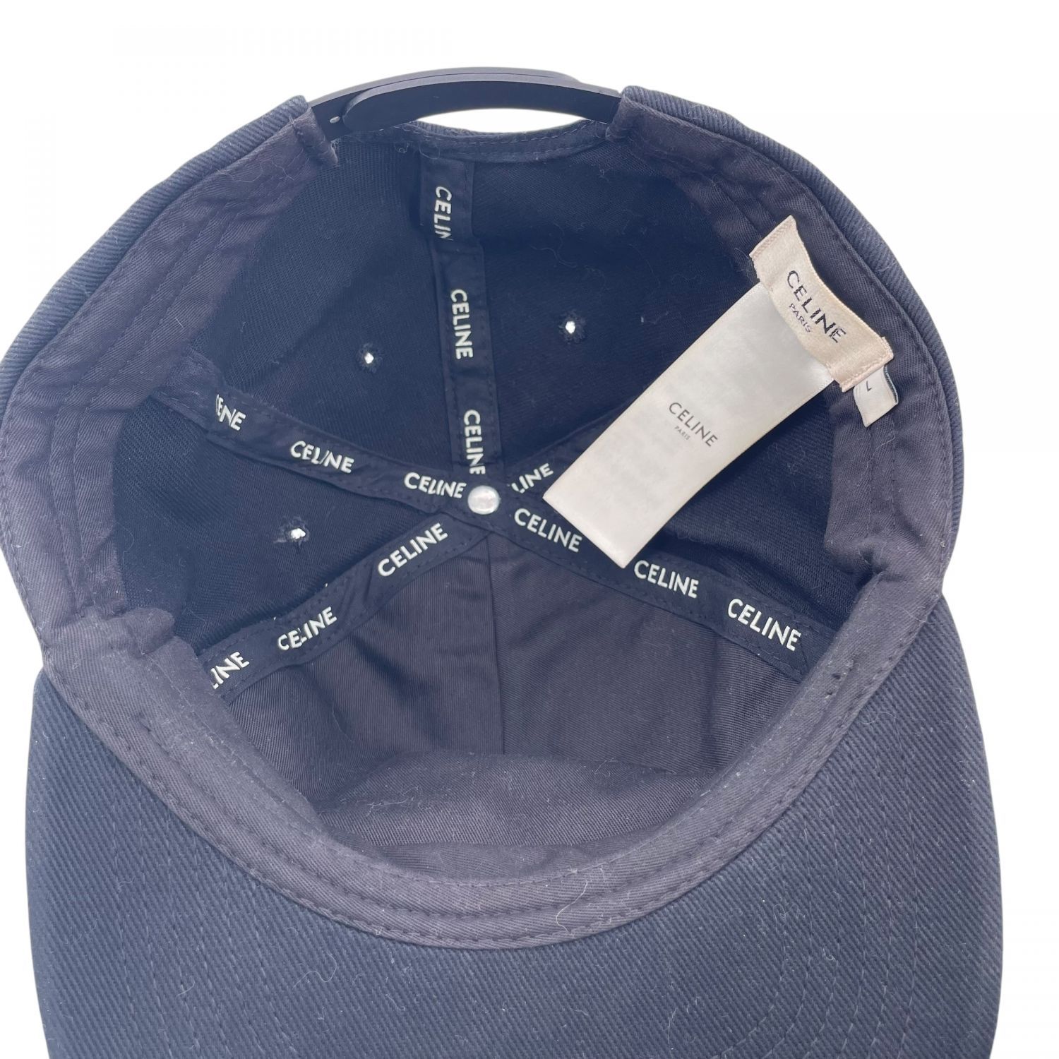CELINE キャップ 中古】 CELINE セリーヌ キャップ スパンコール ロゴ キャップ
