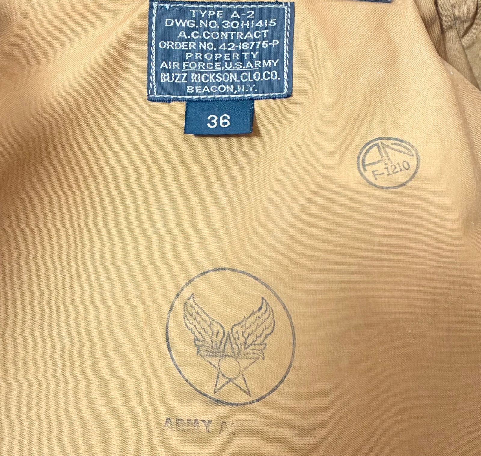 BUZZ RICKSON S バズリクソンズ BEACON N.Y TYPE A-2