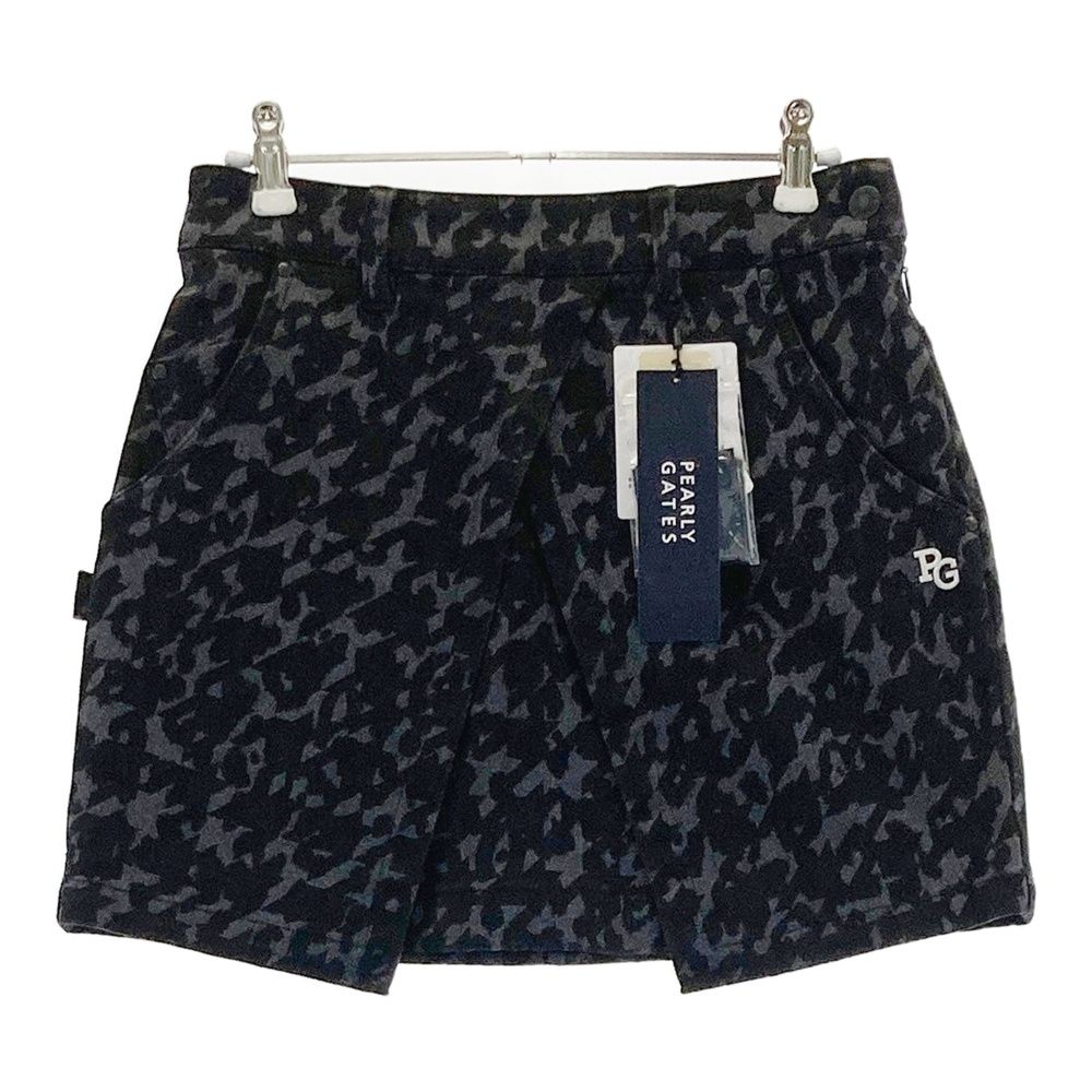 サイズ 00 PEARLY GATES パーリーゲイツ 055-2234016 ストレッチスカート 千鳥 レオパード柄 ブラック系 240101535124 ゴルフウェア レディース ストスト