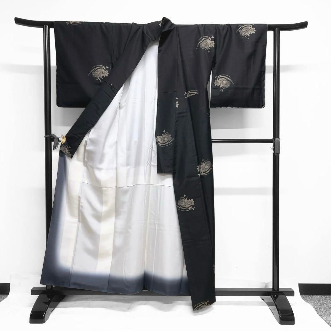 未着用 小紋 大島紬 地空き 花模様 渦巻き リーフ 着物 033a d - メルカリ