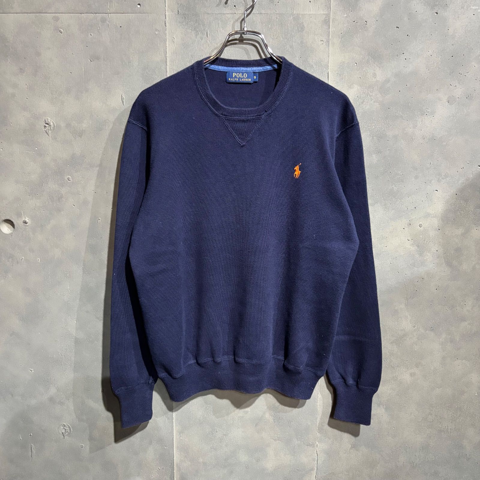 2000s POLO RALPH LAUREN スウェット型コットンニットセーター ネイビー