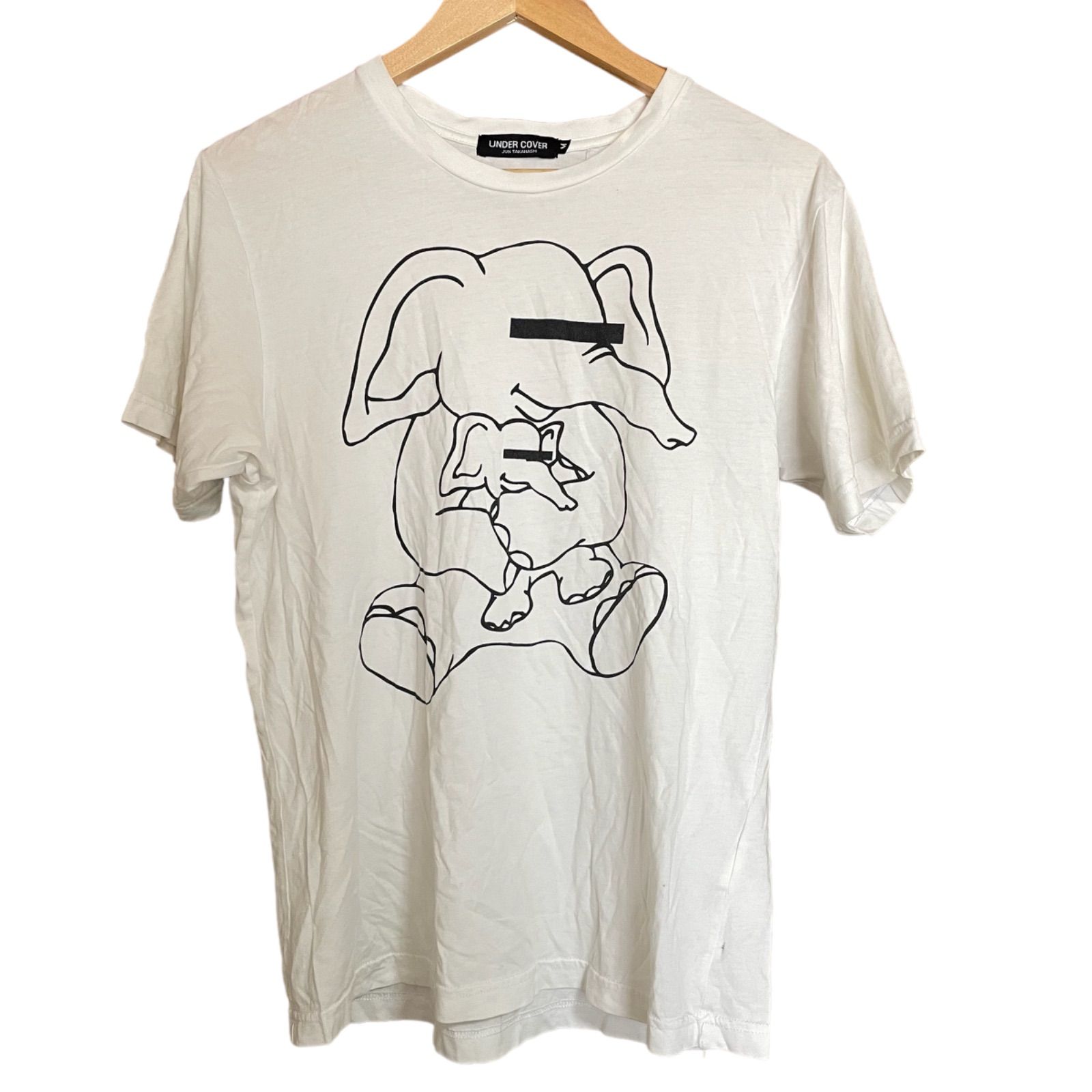 ☆UNDERCOVER アンダーカバー Tシャツ M 目隠し ゾウ 親子 ジュンハシモト 白 メンズ MO205 - メルカリ