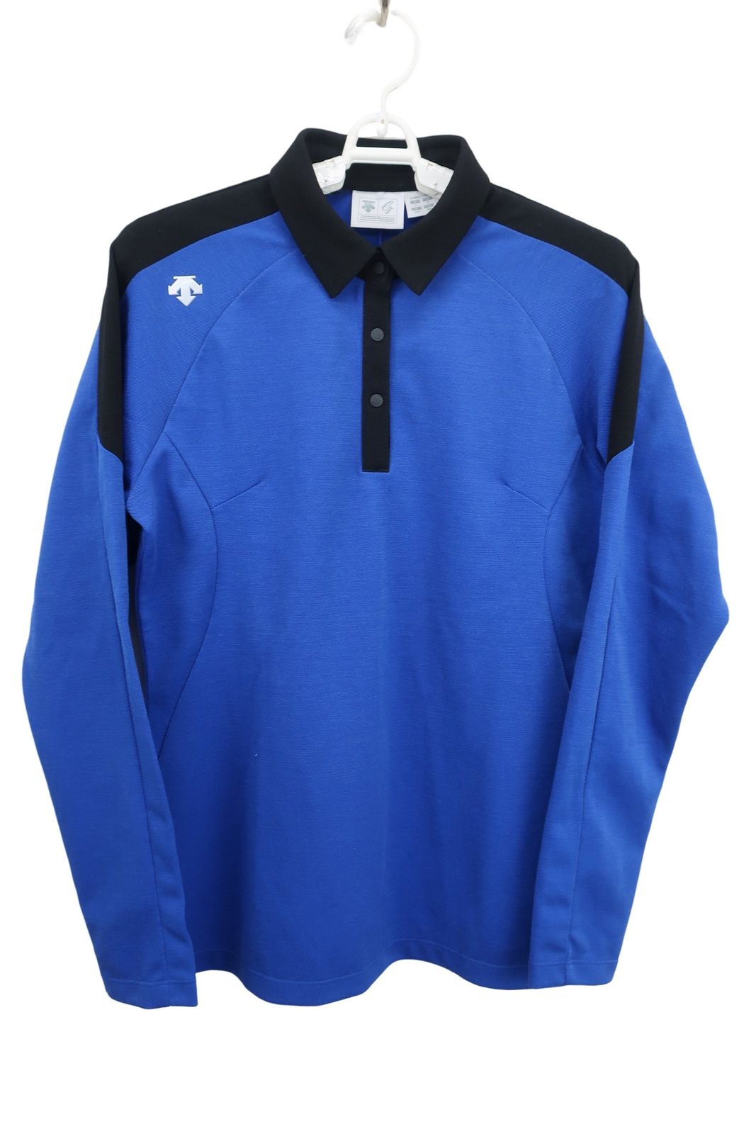 【美品】DESCENTE(デサント) 長袖ポロシャツ 青 レディース L ゴルフ用品 2412-1037 中古