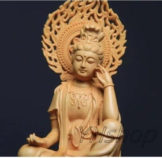 版 木彫 仏像 自在観音菩薩座像 黄楊木 仏教 ZYP35 WWW_SKLAD-KIRPICHA_RU