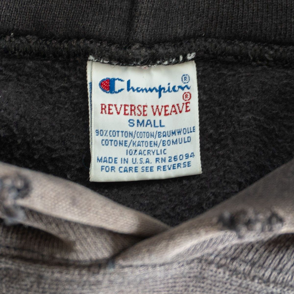 90s/ブラック】CHAMPION【REVERSE WEAVE リバースウィーブ パーカー】S  