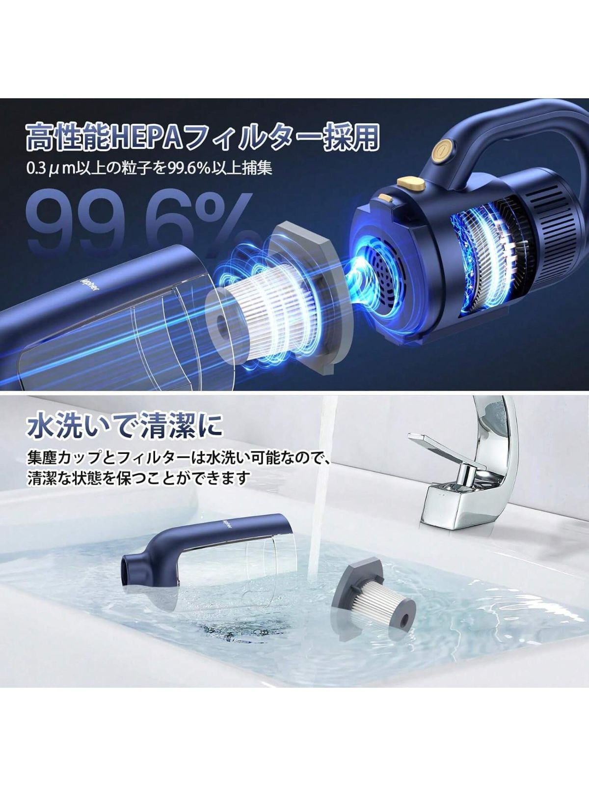 コードレス掃除機 スティック型 水拭き 【新登場！33000Pa吸引力