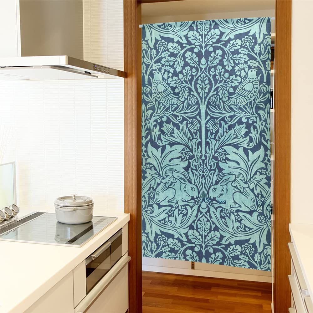 のれん工房 のれん ウィリアム モリス おしゃれ モダン タペストリー 間仕切り 幅85×丈150cm william morris ブレアラビット 97429 [ブレアラビット] [丈150 cm x 幅85 cm (1枚組)]