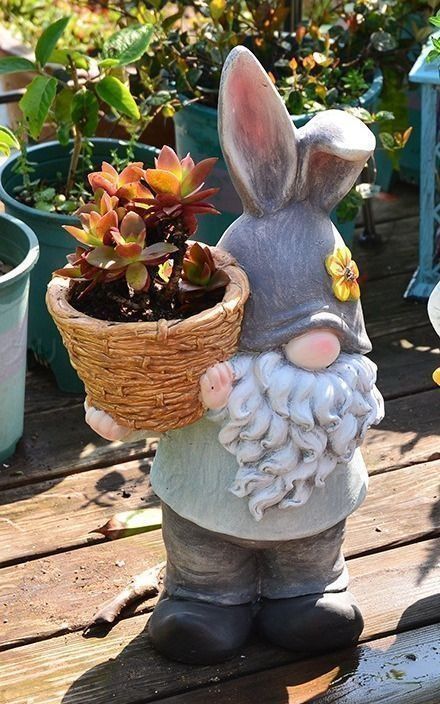 ガーデンノーム 植木鉢 置物 おしゃれ ガーデニングオーナメント かわいい ガーデンポット ガーデンノーム 植木鉢 置物 おしゃれ