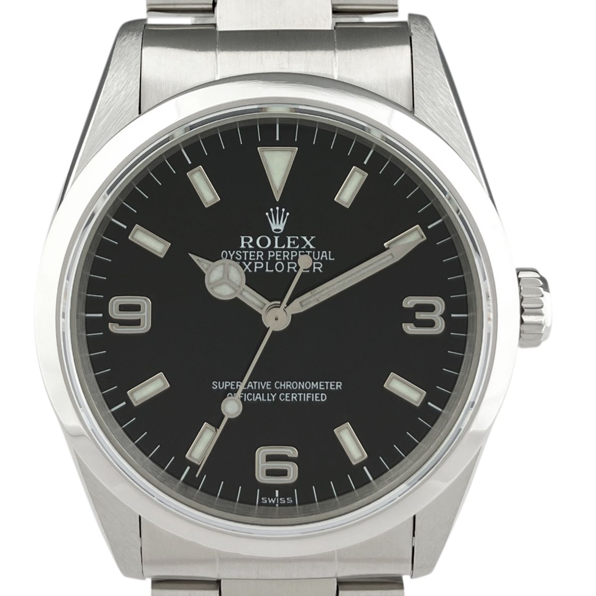 ロレックス ROLEX エクスプローラー1 14270 腕時計 SS 自動巻き ブラック メンズ 【中古】