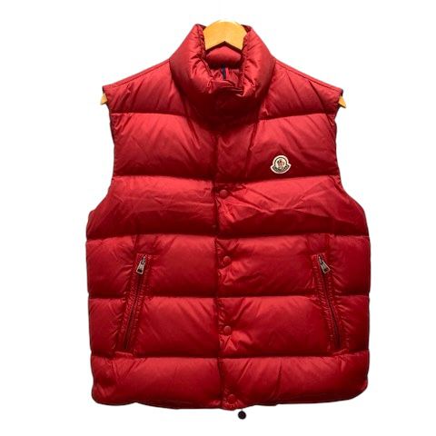 モンクレール MONCLER ダウンベスト アウター フェザー混 ワンポイントロゴ ナイロン 2 赤 レッド