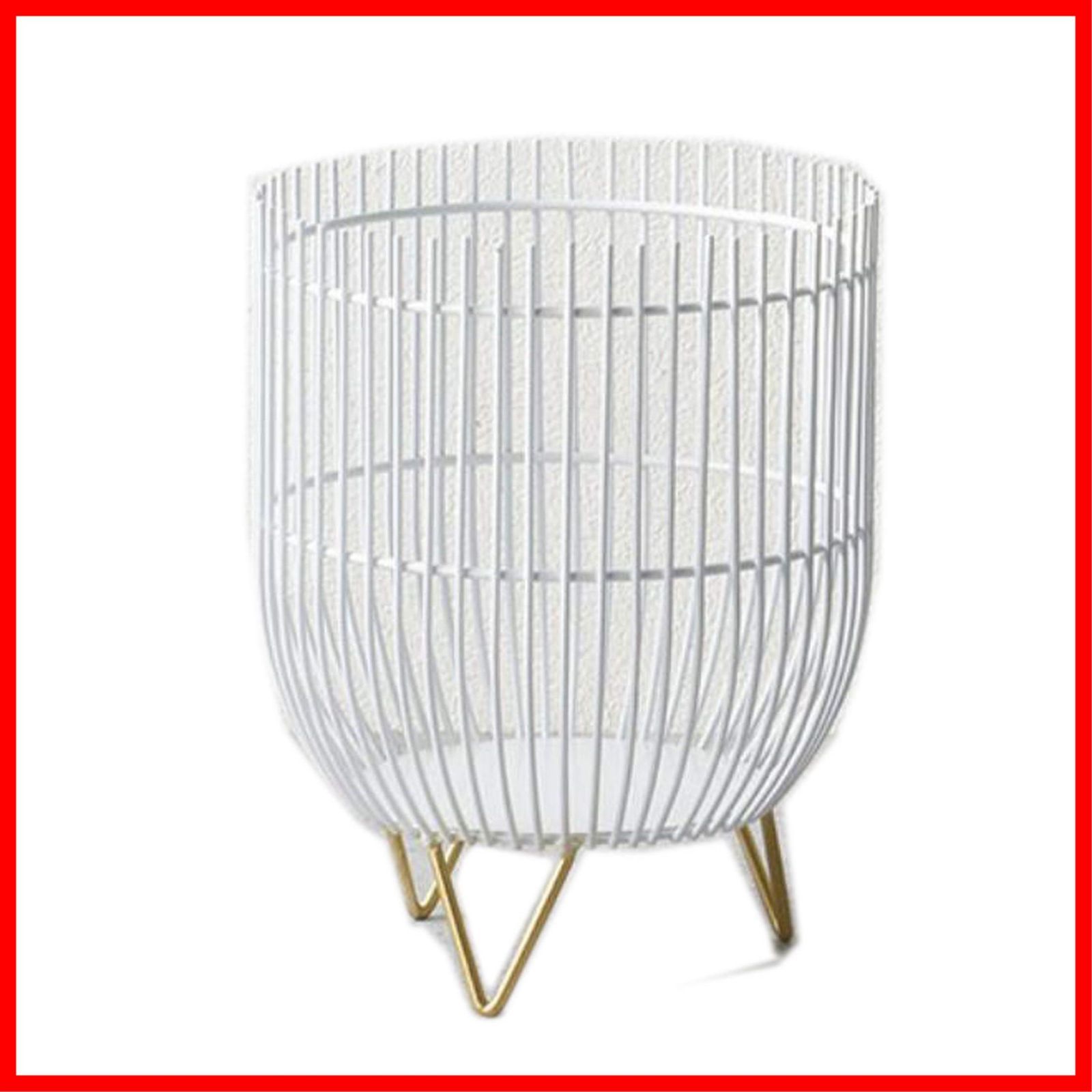 数量 観葉植物 松野ホビー 室内装飾 脚付 ポットカバー メタル バスケット ホワイト H26×φ20cm GM-4275