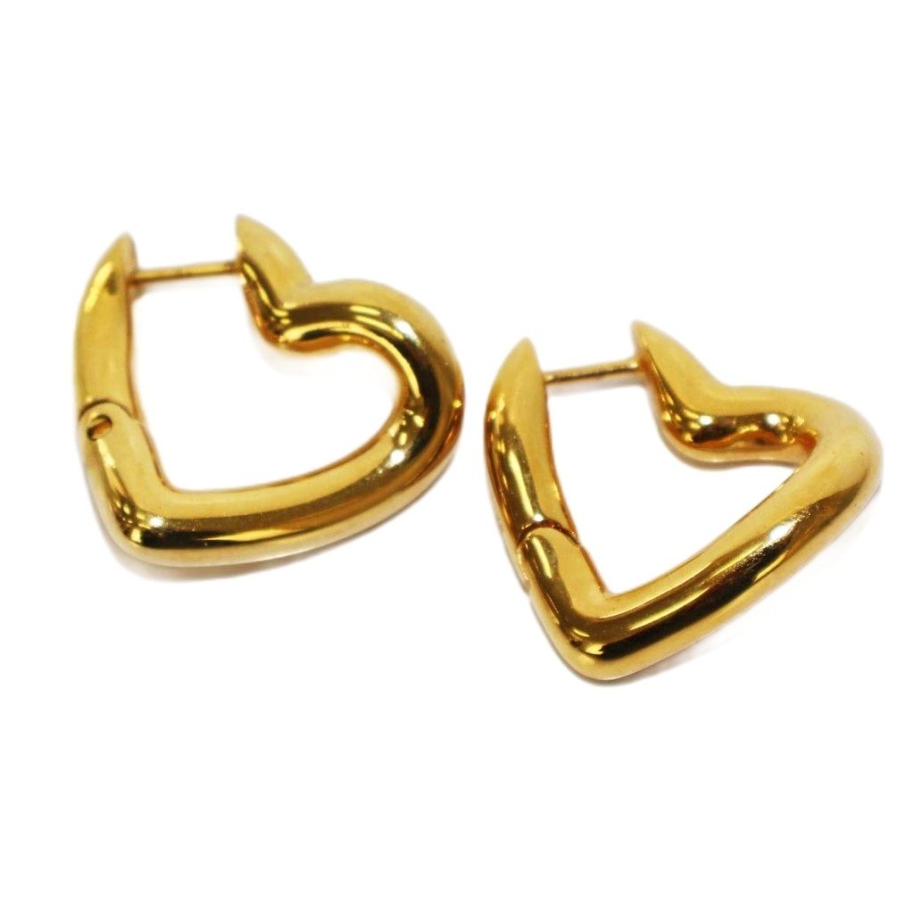 バレンシアガ BALENCIAGA ハートピアス ワンタッチピアス ゴールド