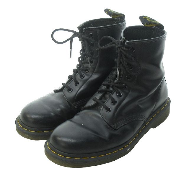 ドクターマーチン DR.MARTENS AW501 1480 8ホール ブーツ ショートブーツ レザー 黒 ブラック UK8 約26.5cm 0207  - メルカリ