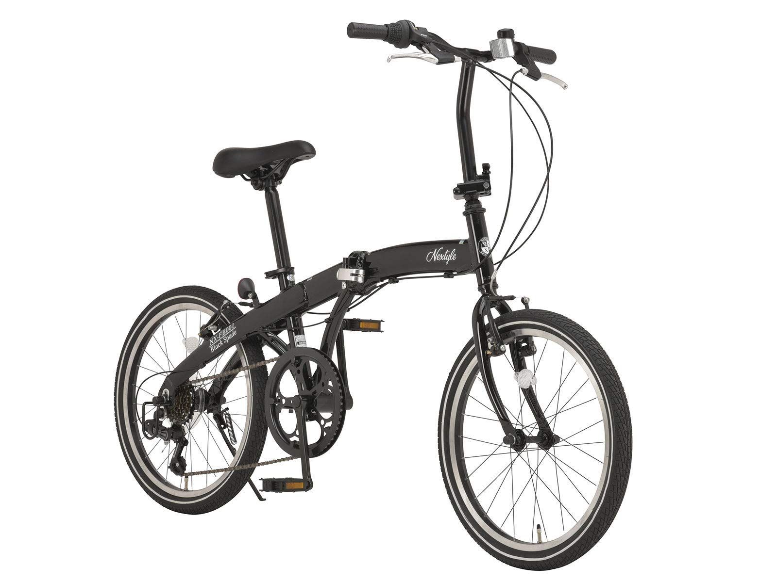 折りたたみ 自転車 NX-FB001 20インチ シマノ製6段変速 折りたたみハンドル NEXTYLE ネクスタイル 52Tギア Vブレーキ ブラック ホワイト