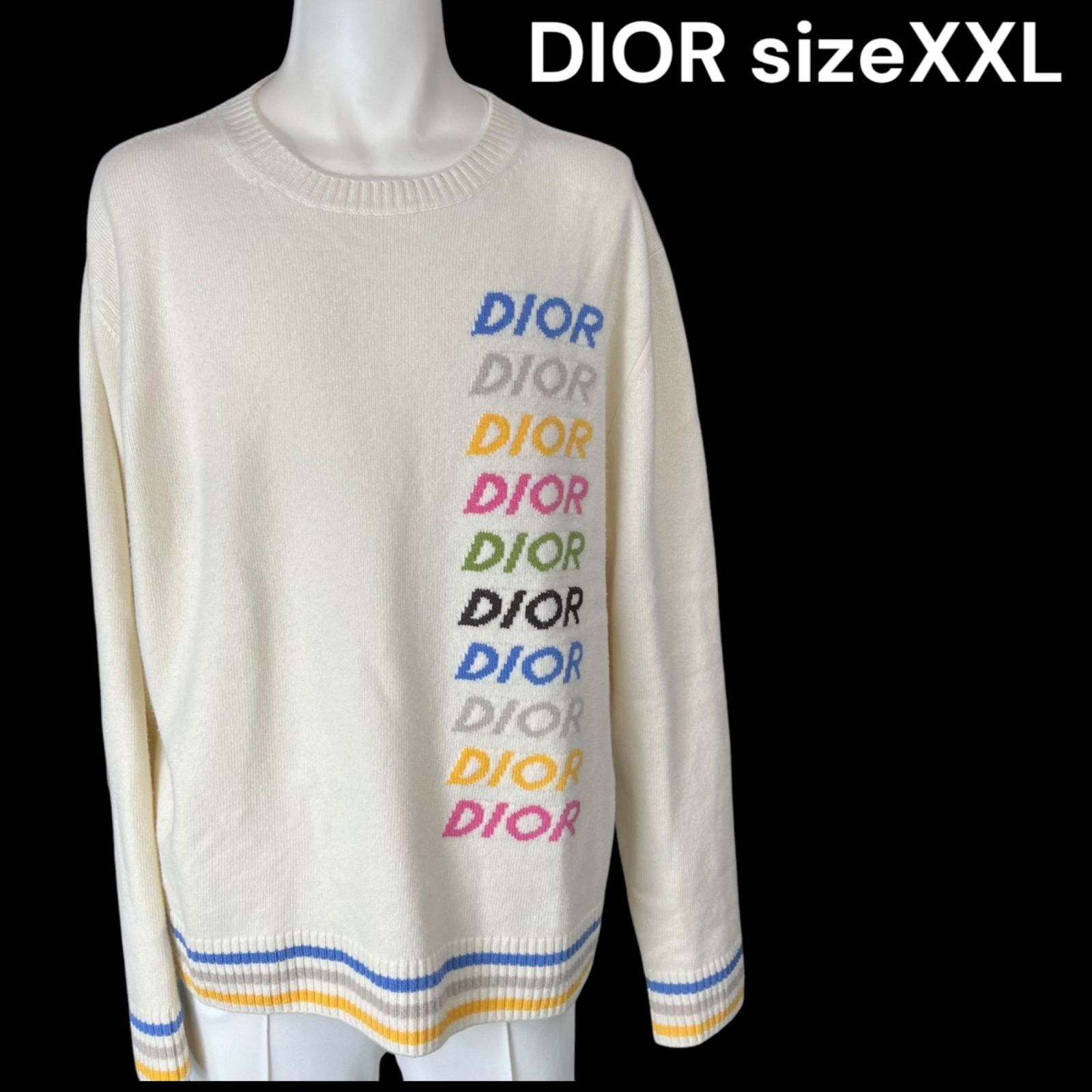 クリスチャンディオール　Christian Dior　ロゴ　ウール、カシミヤ　セーター　ニット XXL　メンズ　中古 S5N508