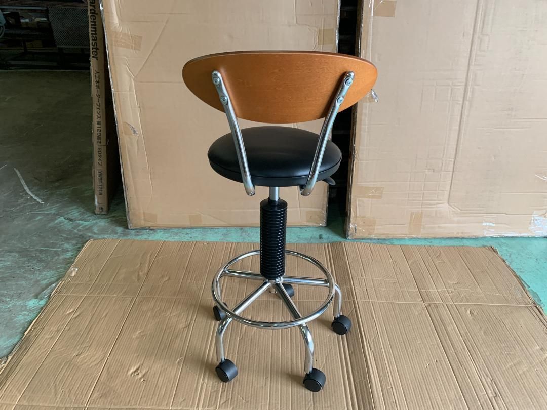 YAMAZEN 2WAYバーカウンターチェア ブラック/ダークブラウン （直送品