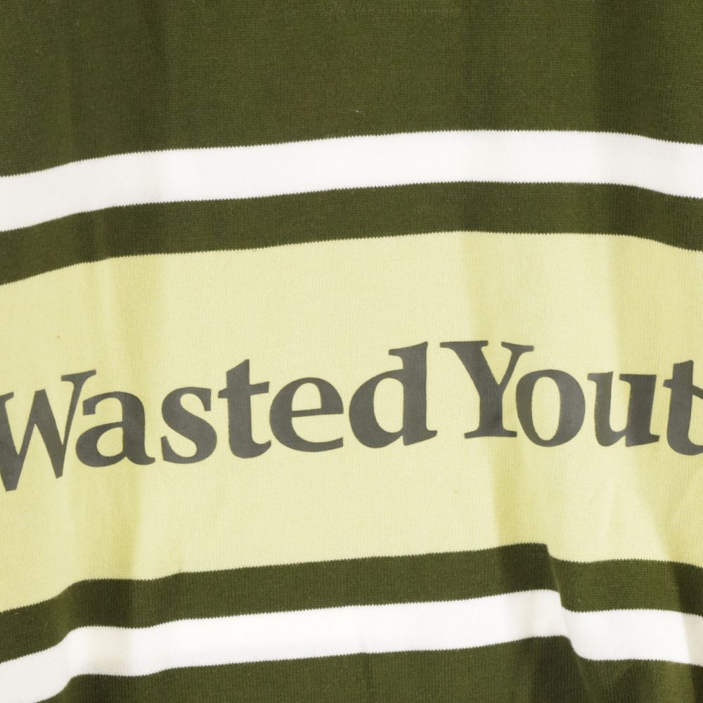 WASTED YOUTH (ウェイステッドユース) Rugby Shirt ロゴプリントラガー