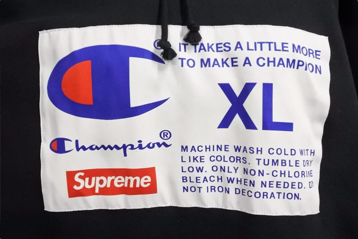 supreme champion 2018 AW シュプリーム チャンピオン パーカー ブラック ストリート スケート 中古 50916