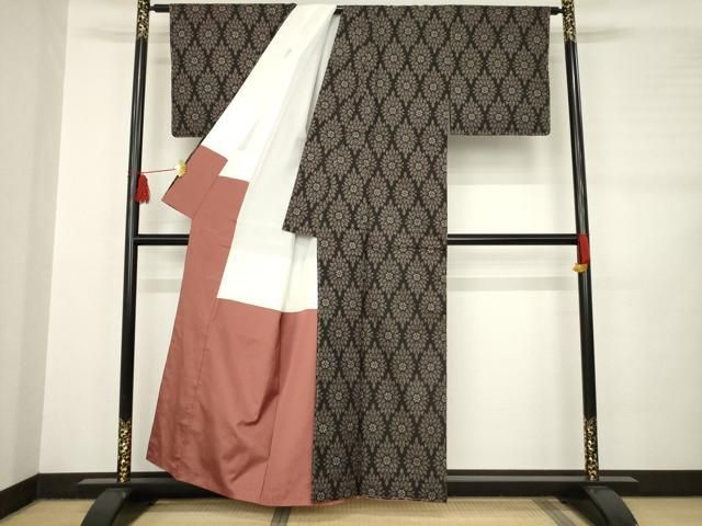 平和屋着物□極上 夏物 本場小千谷ちぢみ 麻衣 間道 反端付き 逸品