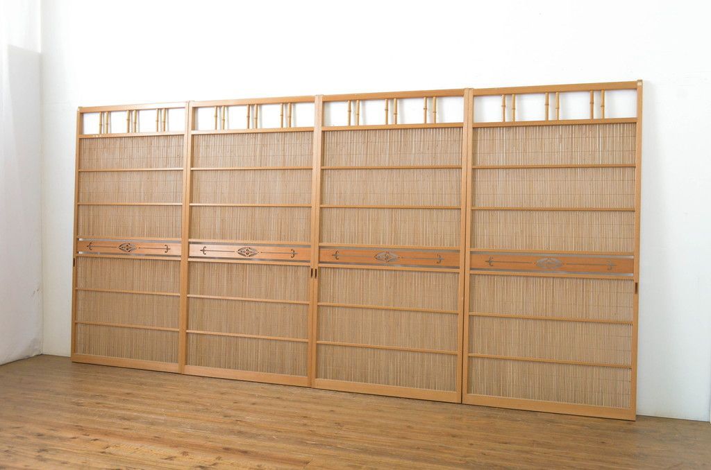 ▽現状販売▽ 夏戸4枚セット アンティーク建具 透かし彫り 簾戸