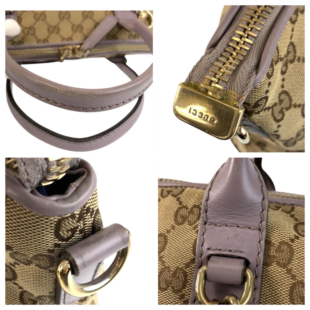 GUCCI グッチ バンブー ハート ベージュ パープル GGキャンバス