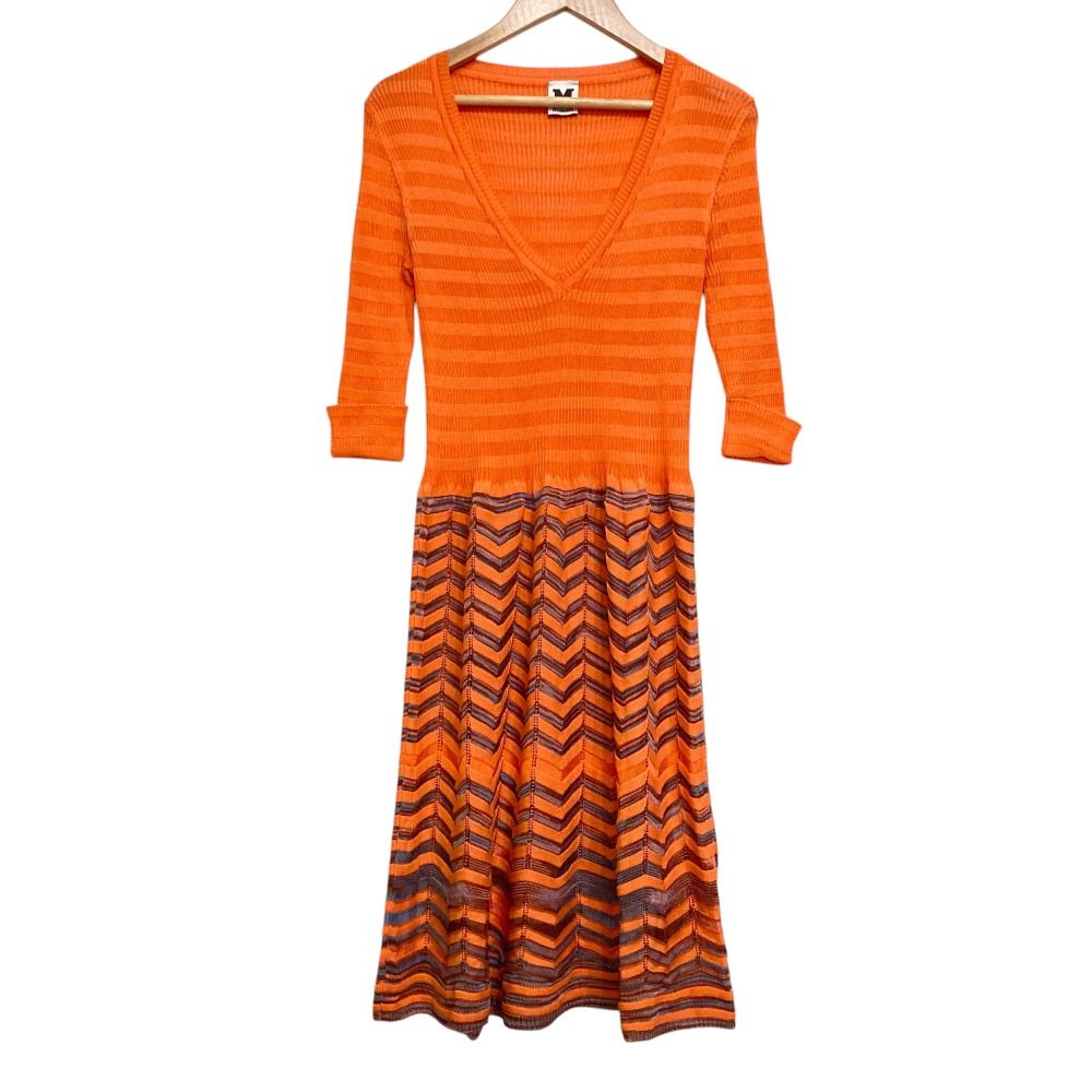 美品 M MISSONI エムミッソーニ シェブロン ボーダー Vネック 五