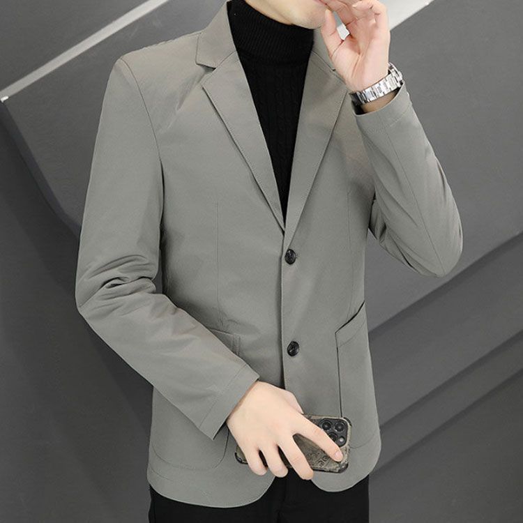 カジュアル メンズ ダウンジャケット グレー アウター 防寒着 紳士 スーツ ブラック ビジネス 通勤 保温 秋服 秋 冬 冬服 中綿入り袖 おしゃれ シンプル テーラードジャケット XL M L 暖 lucky564777