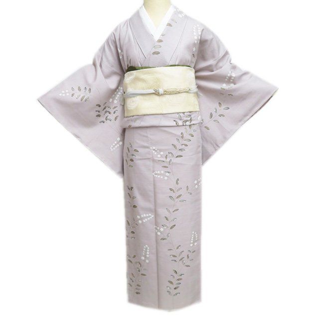 紬地 着物 リサイクル 正絹 袷 カジュアル 花の図 潤色 多色 身丈161cm 裄65cm M きもの北條 A1282-7