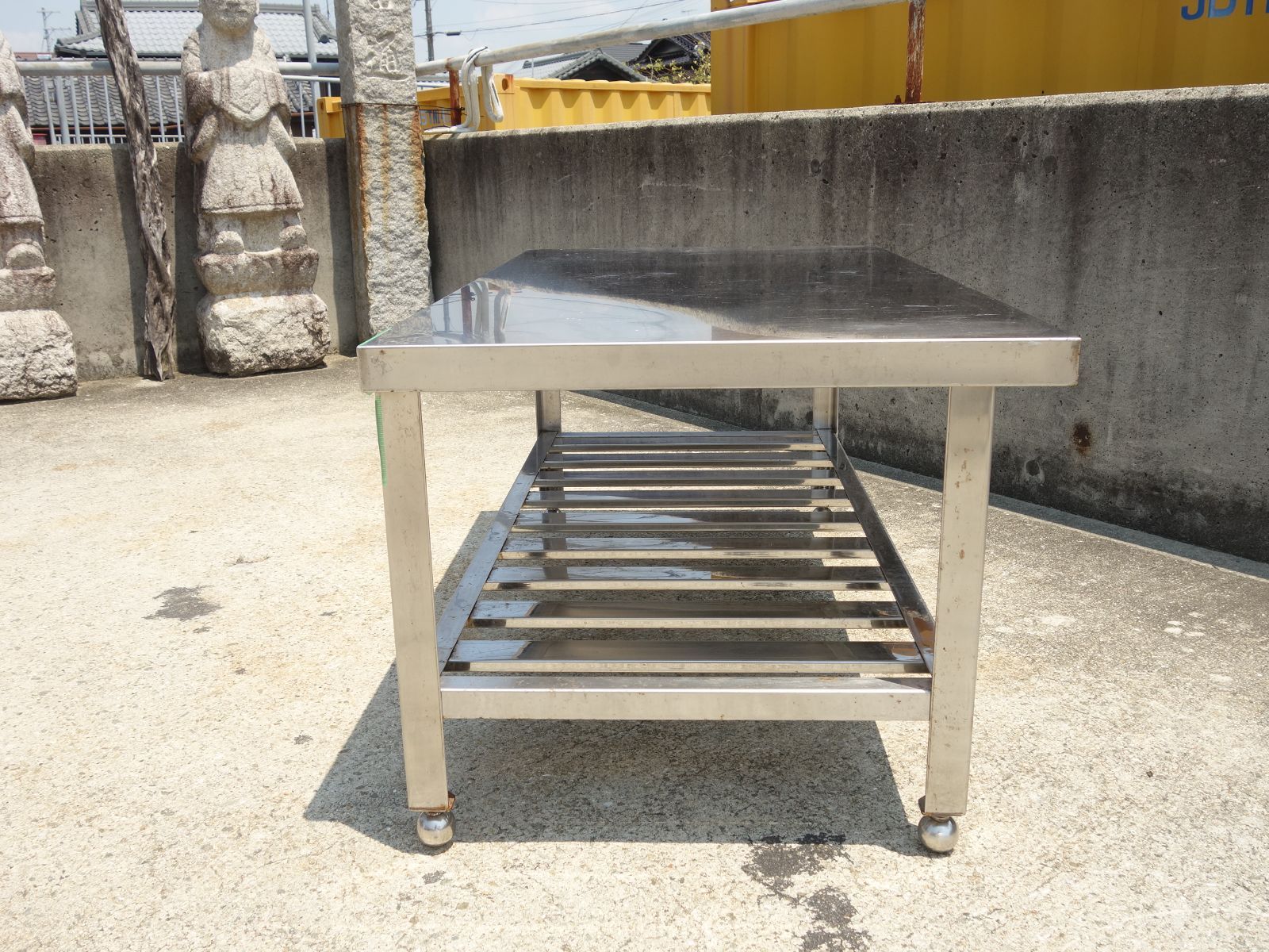 中古】M▽業務用 厨房 作業台 棚 ステンレス コンロ用 コンロ台
