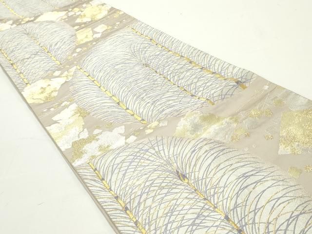 平和屋着物○六通柄袋帯 唐織 霞松葉丸文 金銀糸 正絹 逸品