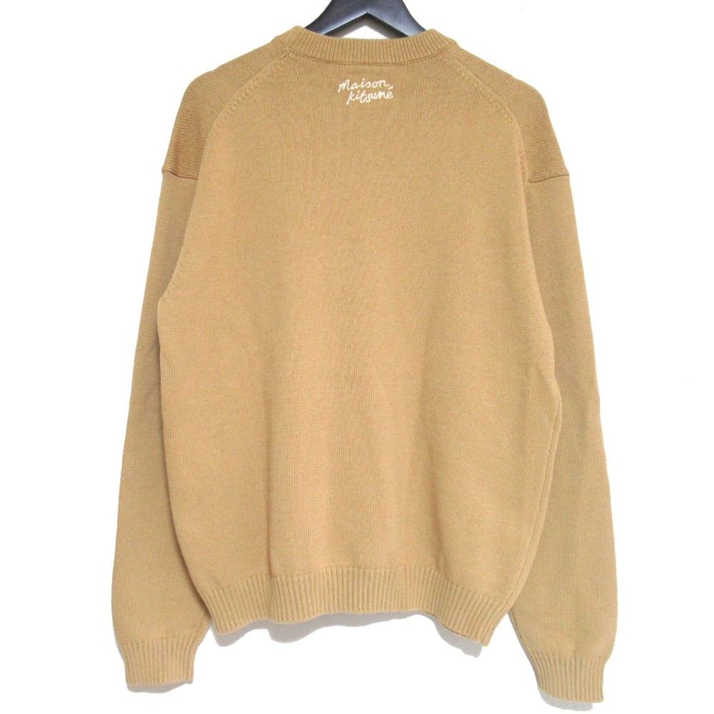 ベージュ フリースセーター 長袖 未使用 25SS MAISON KITSUNE メゾンキツネ DRESSED FOX INTARSIA