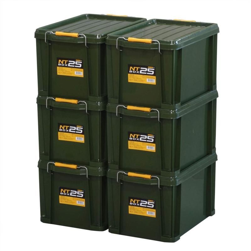 Astage アステージ 収納ボックス NTボックス 25 グリーン 奥行44.3×高さ25.9×幅29.5cm 6個セット