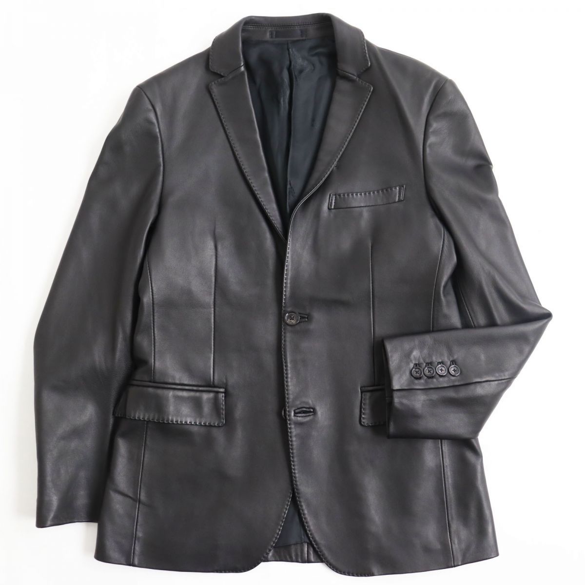 極美品】BURBERRY BLACK LABEL/羊革/テーラードジャケット ...