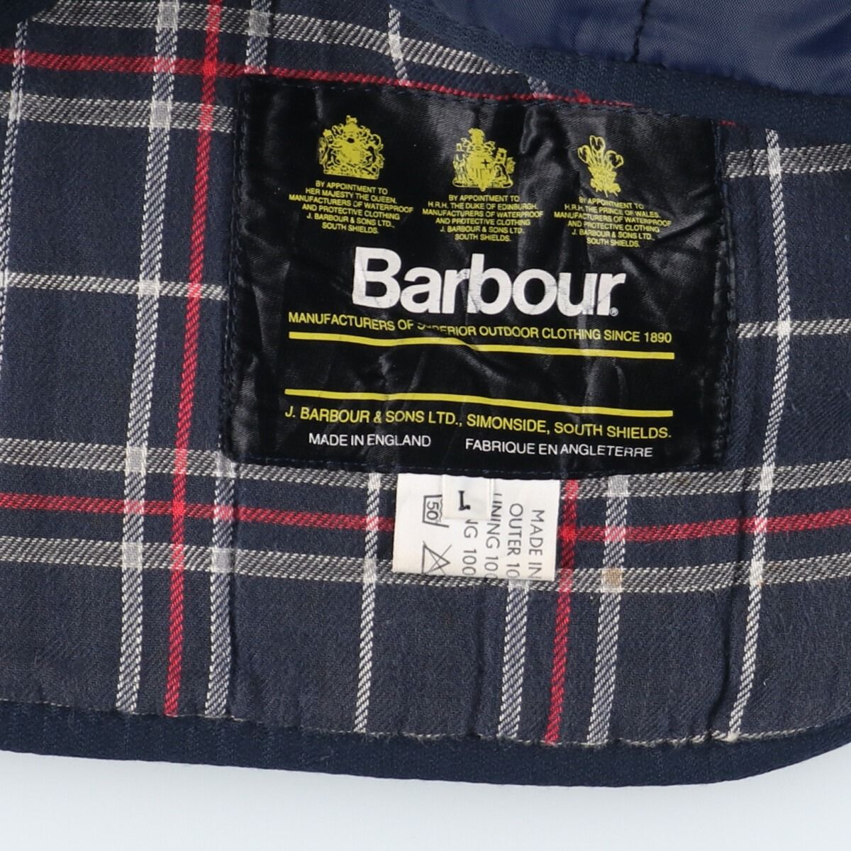 古着 80~90年代 バブアー Barbour 旧3ワラント キルティングベスト