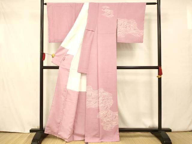 【逸品】●作家訪問着●縮緬●流水文様● 逸品】○作家訪問着○縮緬○流水文様○